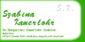 szabina kamerlohr business card